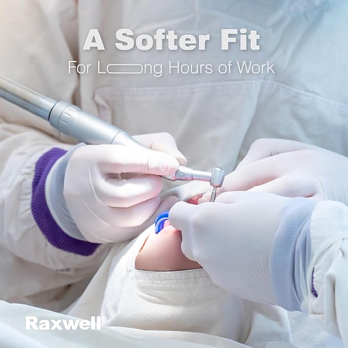 Raxwell RX Pro Latex Disposable Exam Gloves (8.5-mil) Case of 10 boxes