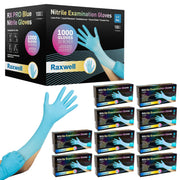 Raxwell RX301 Blue Nitrile Chemo Rated Exam Gloves (4-mil) Case of 10 boxes