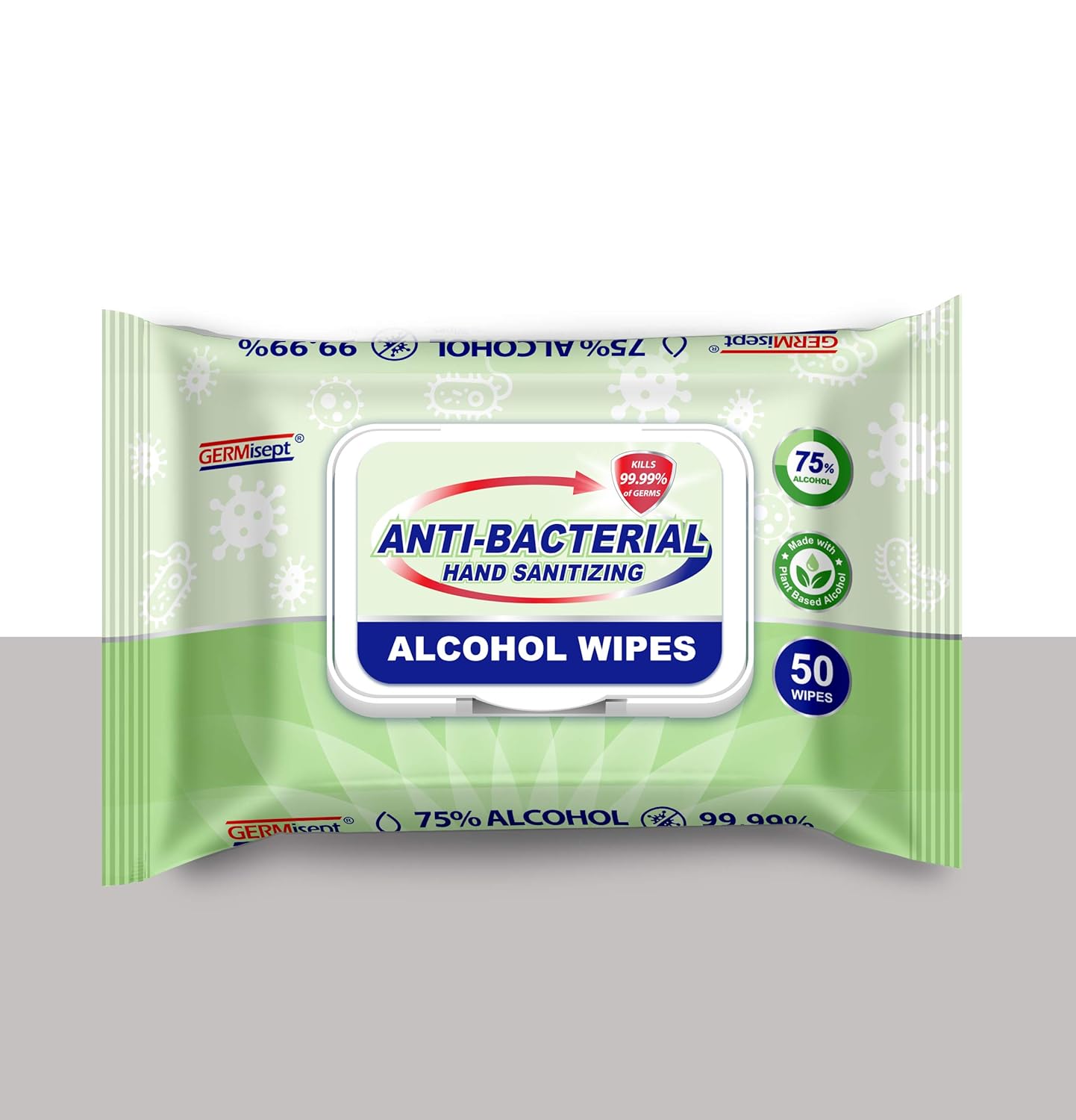 Germisept 75% Alcohol Advanced Hand Sanitizing Wipes (50 Wipes/Pack) Case of 24 Packs