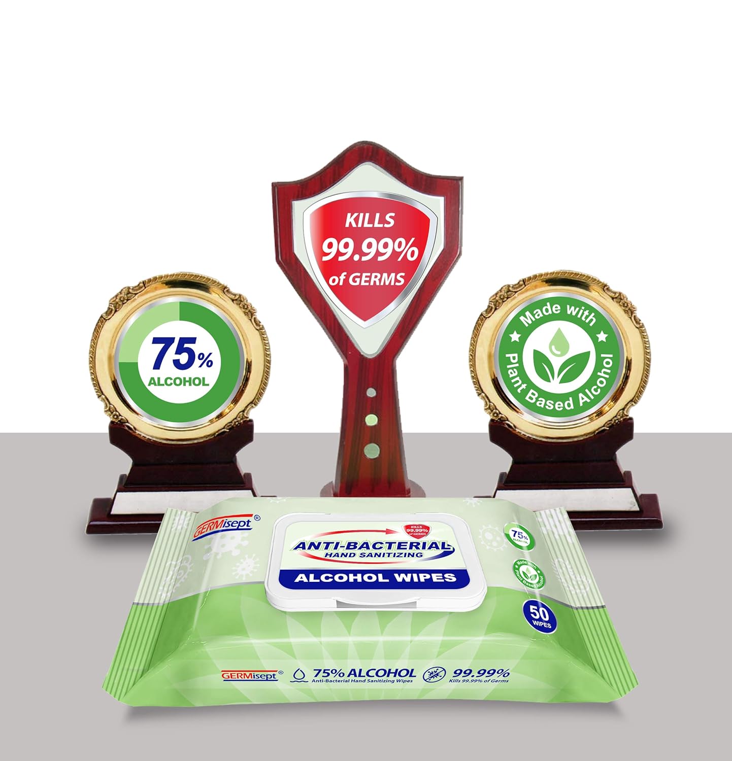 Germisept 75% Alcohol Advanced Hand Sanitizing Wipes (50 Wipes/Pack) Case of 24 Packs