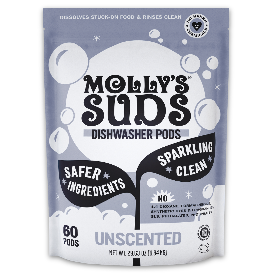 Molly's Suds DDP-UNS-60 Dishwasher Detergent Pods, Unscented, 60 Count