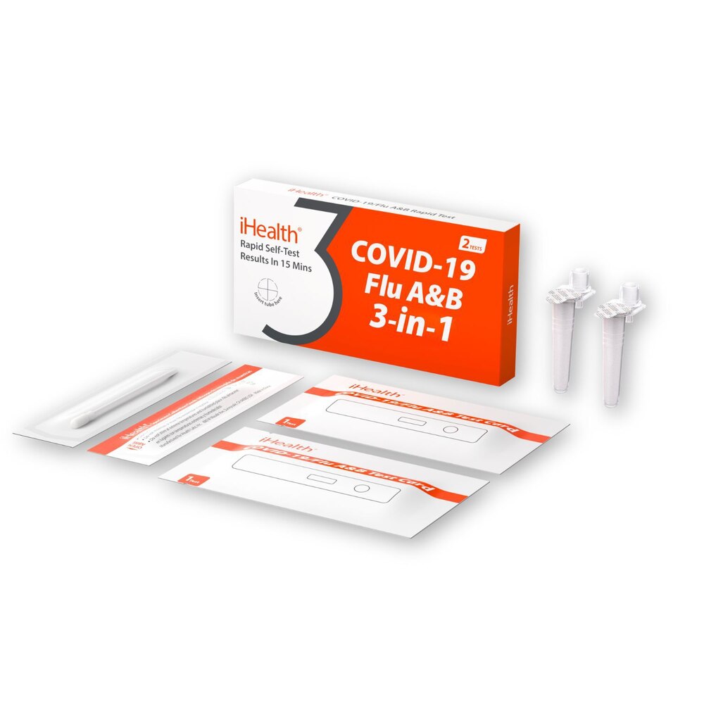 iHealth® COVID-19 / Flu A&B Antigen Self-Test at Home (2 Tests / Kit) Case of 48 Kits