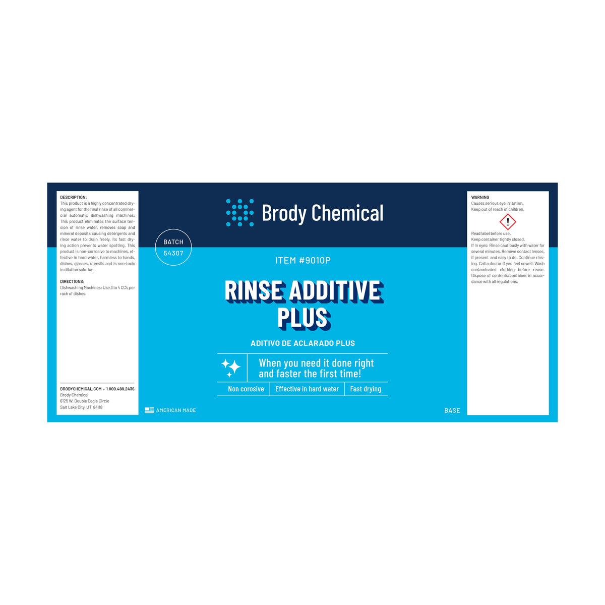 Brody Chemical 9010 Rinse Additive