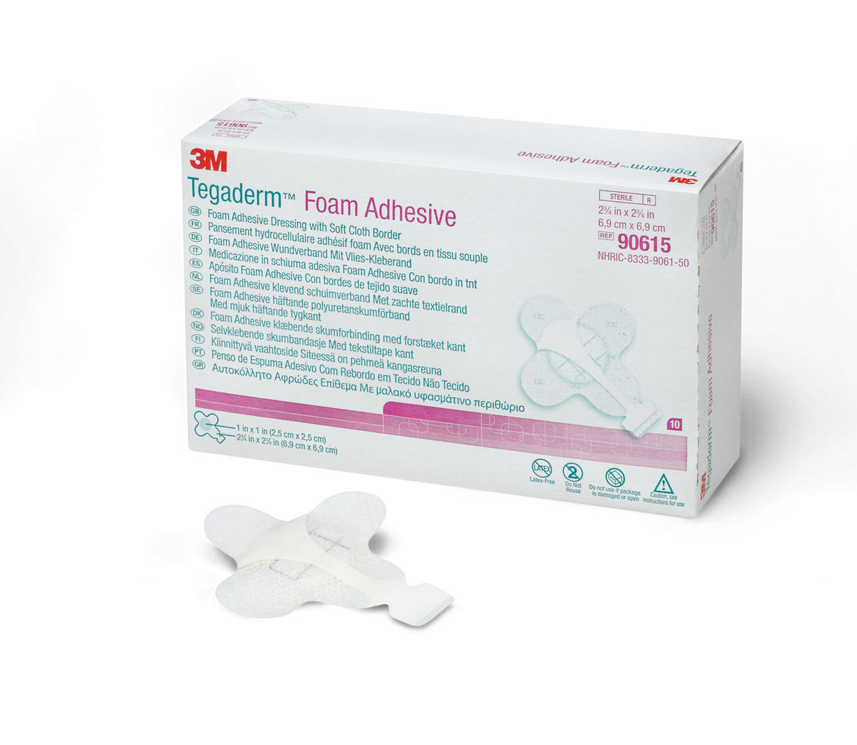 3M™ Tegaderm™ High Performance Foam Adhesive Dressing, 90615, Mini Wrap, 2-3/4 in x 2-3/4 in, 10/ct 4ct/Case