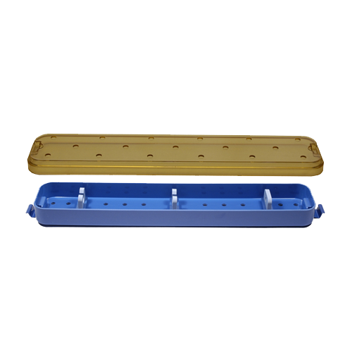 Aspen Surgical 9317 Riley™ Container: Riley Scopepak Container, Base & Lid, w/Scope Holder Sets, Dimensions 3 x 16 x 1.3 in, Medium