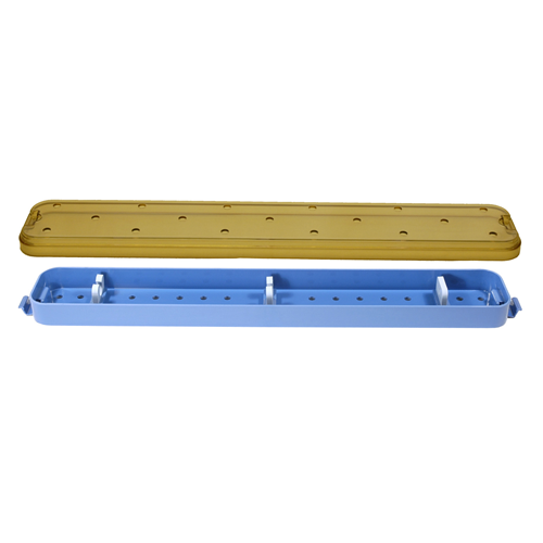 Aspen Surgical 9321 Riley™ Container: Riley Scopepak Container, Base & Lid, w/Scope Holder Sets, Dimensions 3 in x 20 in x 1 3/10 in, Large