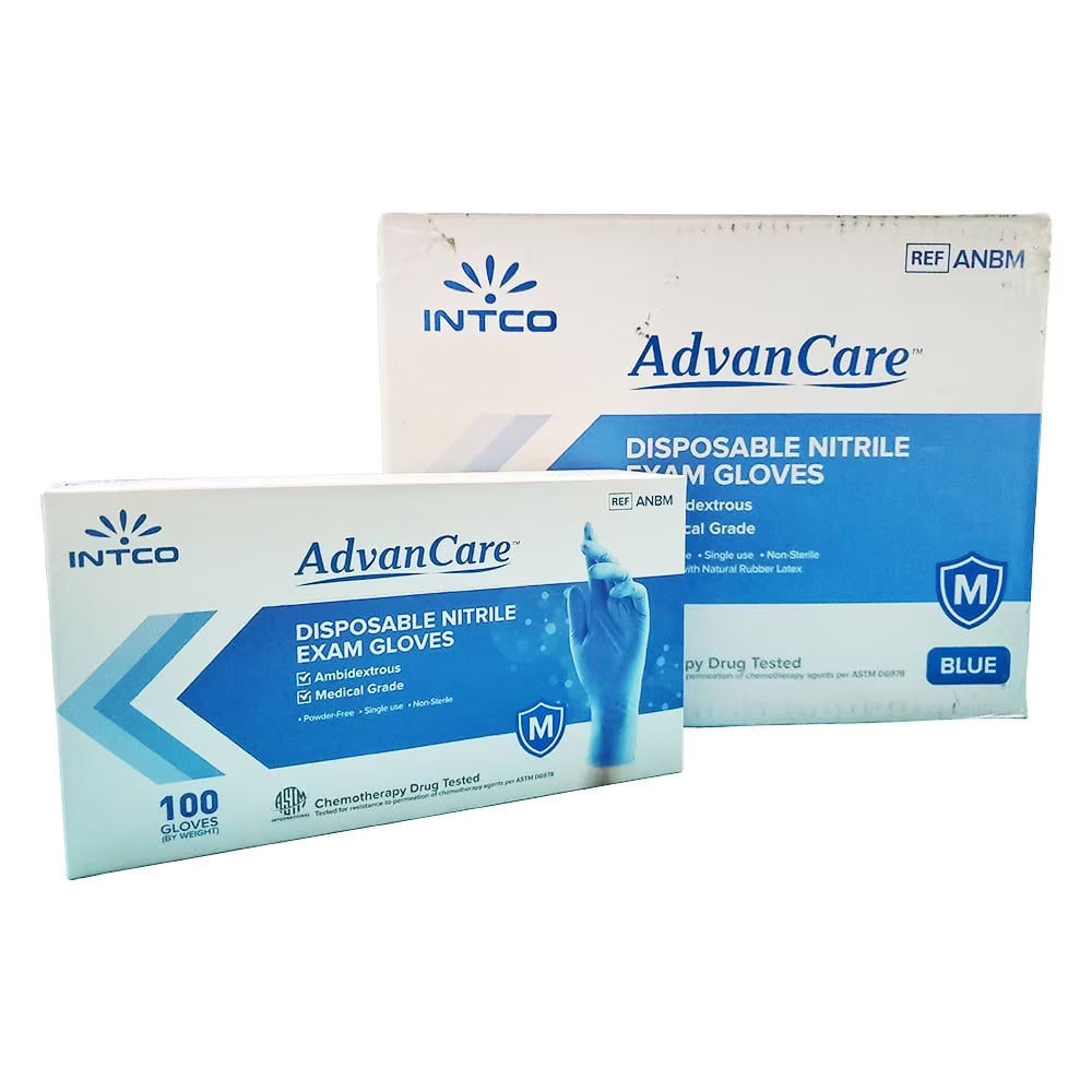 AdvanCare™ Blue 4mil Nitrile Exam Gloves - ANBM1001 - Case of 10 boxes