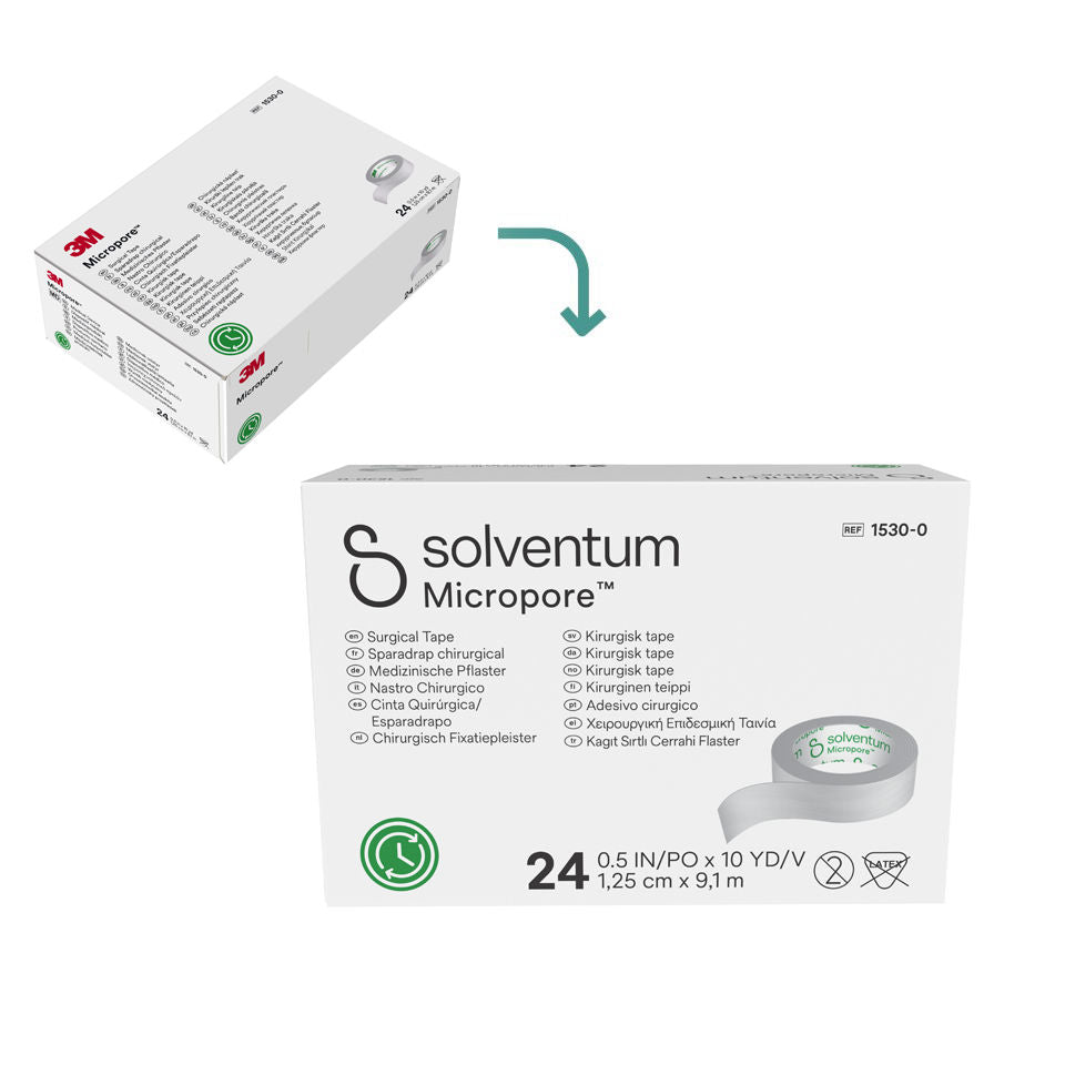3M™ Micropore™ Surgical Tape, 1530S-2, 2 in x 1.5 yd (5 cm x 1,37 m), Unpackaged Rolls, 50 RL/Carton, 5 Cartons/Case