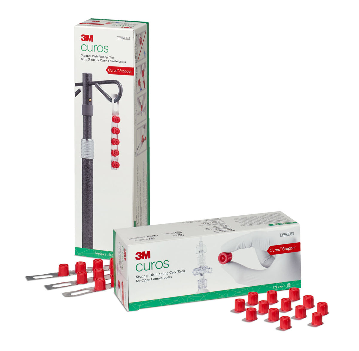 3M™ Curos™ open female luer cap red, CSA1-270, 270 EA/CTN 8 CTN/CS