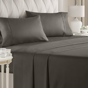 CGK Unlimited Queen4PCDarkGrey 4 Piece Microfiber Sheet Set, Queen, Dark Grey
