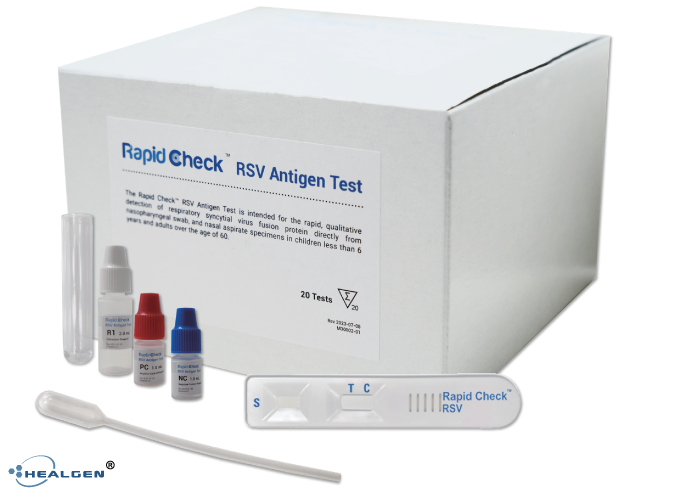 Healgen® Rapid Check® RSV Antigen Test Cassette (20 Tests / Kit) Case of 400 Tests