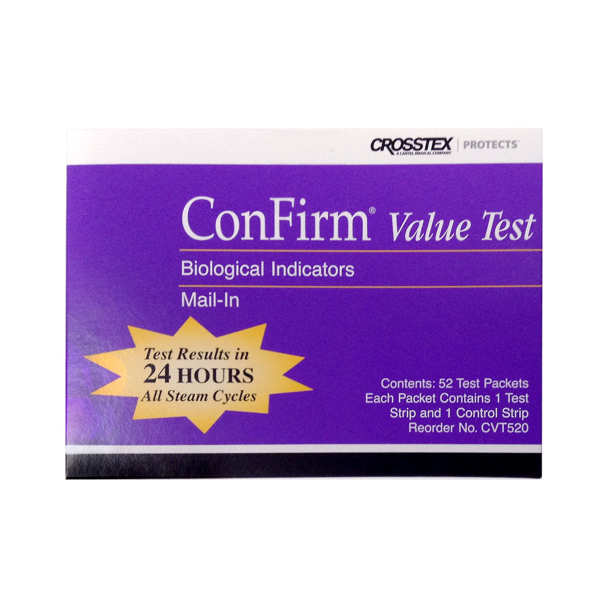 Crosstex Value Test Mail-in: Mail In Monitoring Service, 1 Test Strip, Control Strip, 52 tests/bx