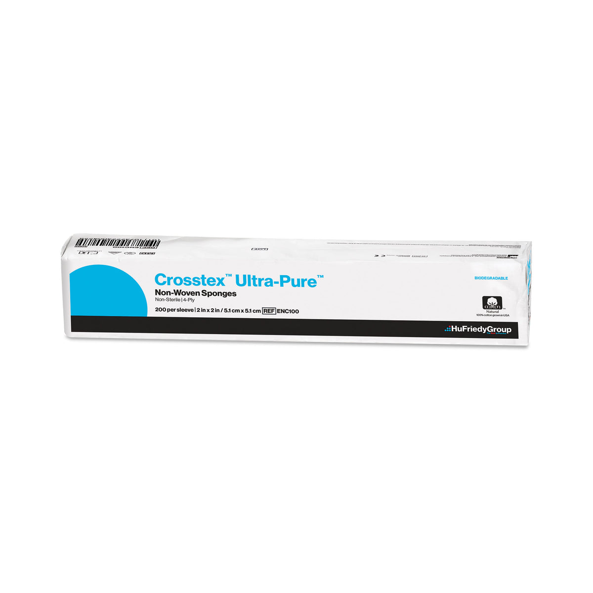 Crosstex International ENC100 Crosstex Ultrapure™ Non-woven Sponge: UltraPure Non-Woven Sponge, 2" x 2", 25/slv, 200/cs