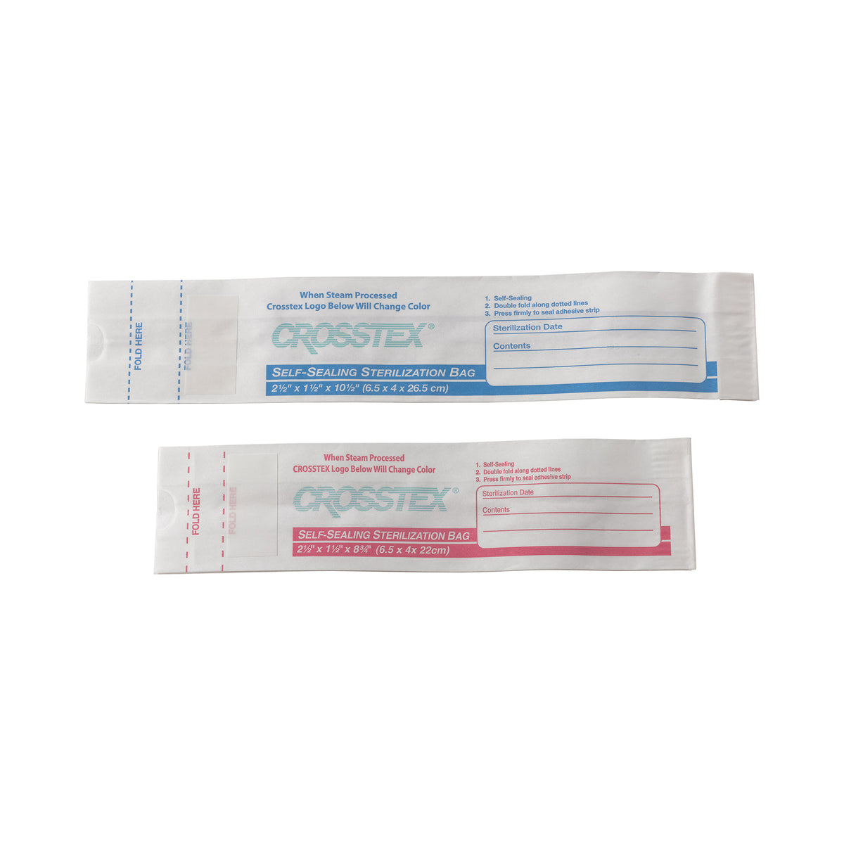 Crosstex Self-sealing Autoclave Bags - Paper, 2½" x 1½" x 10½", 1000/ctn, 4 ctn/cs