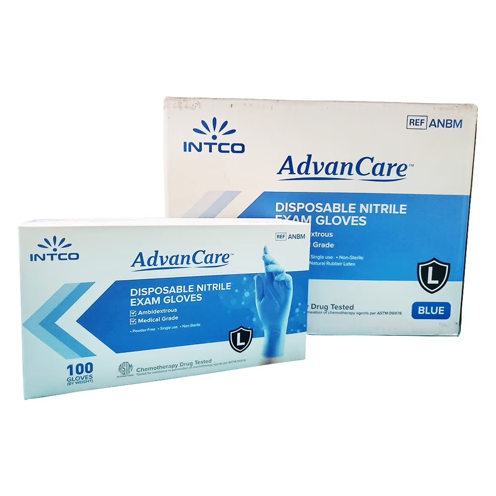 AdvanCare™ Blue 4mil Nitrile Exam Gloves - ANBM1001 - Case of 10 boxes