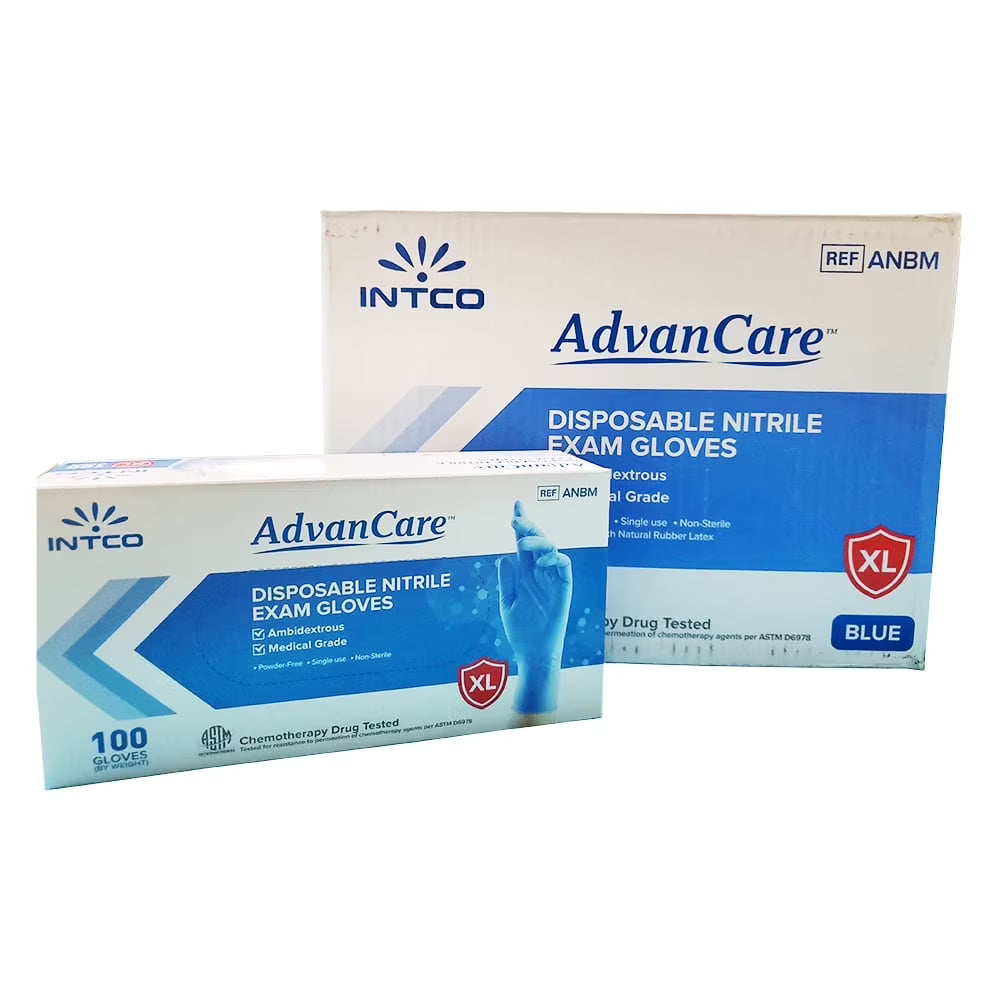 AdvanCare™ Blue 4mil Nitrile Exam Gloves - ANBM1001 - Case of 10 boxes