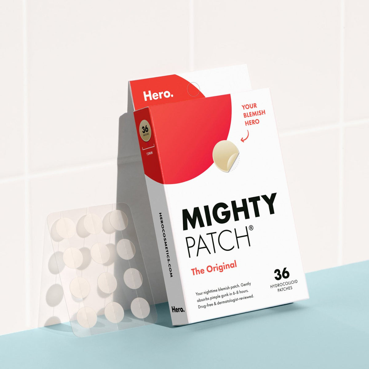 Hero Cosmetics MP001 Mighty Patch Original Hydrocolloid Pimple Patches, 36 Count