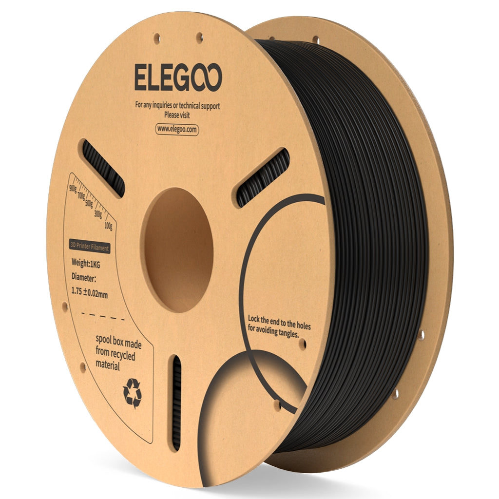 ELEGOO SPUS-EL-3D-P01 PLA 3D Printer Filament, Black, 1.75 mm, 1 kg