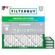 Filterbuy KSG-FIL-1056 MERV 8 Pleated Air Filter, 20 x 20 x 1 in, 4 Pack