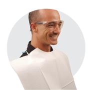 Crosstex Polyback™ Contour Bib, 3-Ply Paper, Poly, 18" x 22", White, 400/cs