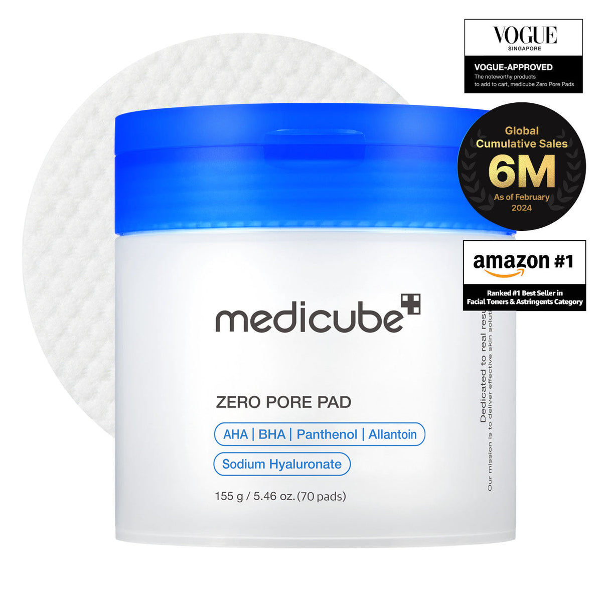 medicube KSG-MED-1018 Zero Pore Pads 2.0, 70 Pads