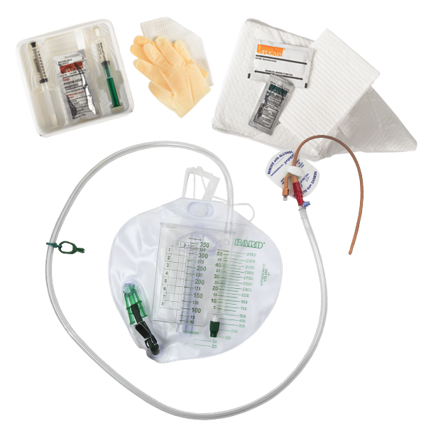 Bard Medical 947316 Bard Lubri-sil® Complete Care® Drain Bag Foley Trays, 16FR, ADVANCE, Drainage Bag, Anti-Reflux Chamber, Control-Fit Outlet Tube, STATLOCK® Stabilization Device, 10/cs