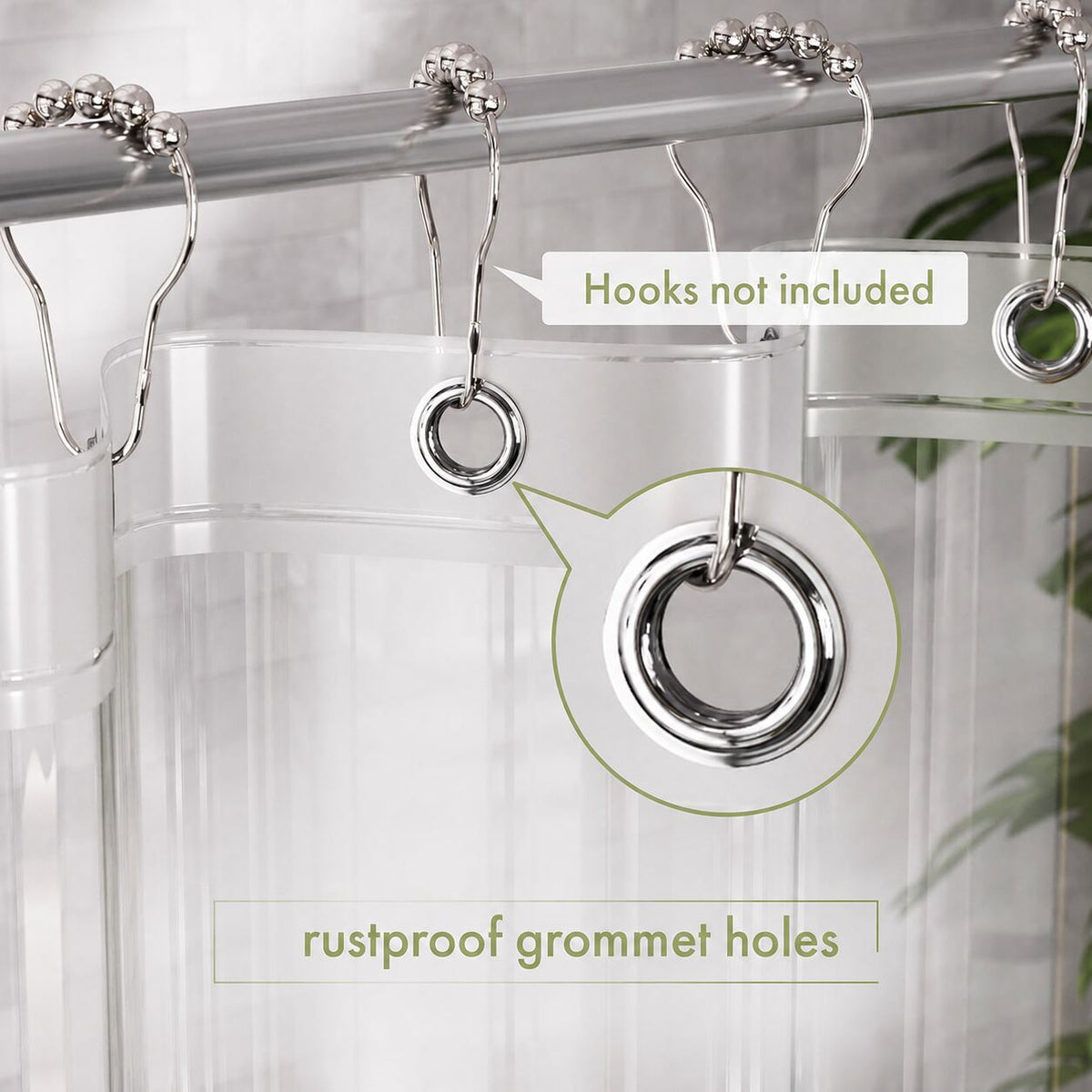AmazerBath KSG-AMA-1054 Lightweight PEVA Shower Curtain Liner, 72 x 72 in, Clear