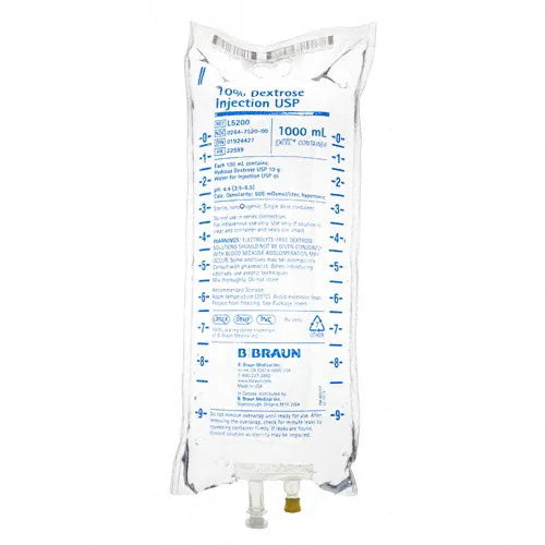 Dextrose / Water, Preservative Free 10% IV Solution 1,000 mL (B.Braun L5200)