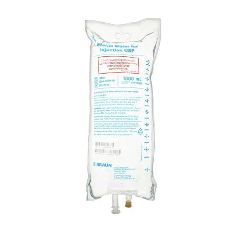 Sterile Water for Injection USP, 1000 mL // 12 per case (B.Braun L8500)