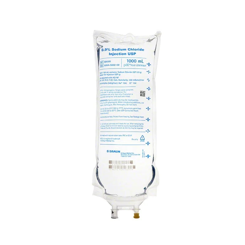Sodium Chloride 0.9% IV Solution 1,000 mL (B.Braun Q8000)
