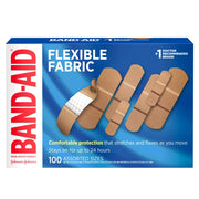 BAND-AID KSG-BAN-1017 Flexible Fabric Adhesive Bandages, Assorted Sizes, 100 Count