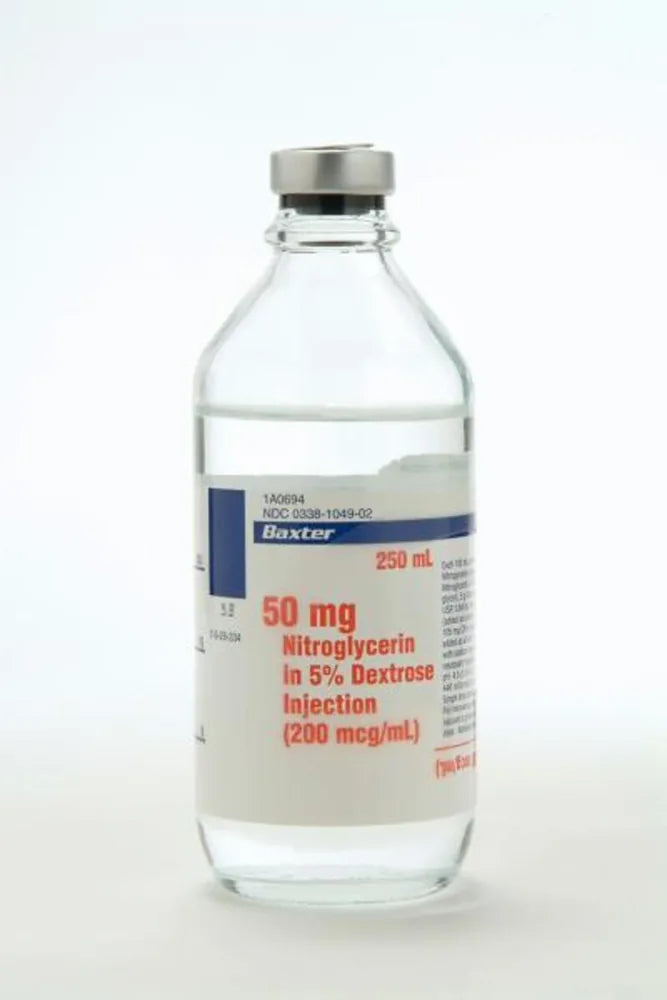 Nitroglycerin / Dextrose 5% 0.2 mg / mL Solution 250 mL (Baxter 1A0694)