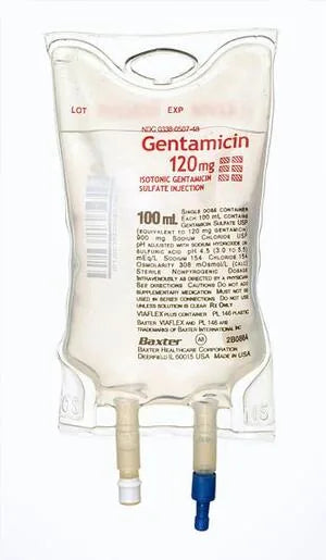 Gentamicin / 0.9% Sodium Chloride 120 mg Intravenous IV Solution 100 mL (Baxter 2B0864)