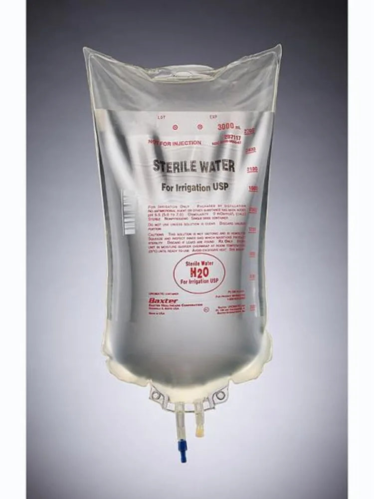 Irrigation Solution Sterile Water for Irrigation Not for Injection Flexible Bag 3,000 mL (4/CS) (Baxter 2B7117)