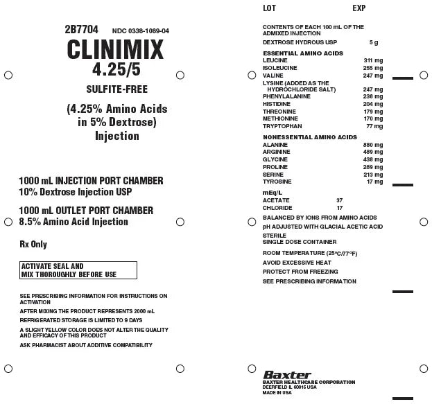 CLINIMIX 4.25/5 (4.25% AA IN 5 % DEX) INJECTION, 2B7704 (Baxter 2B7704)