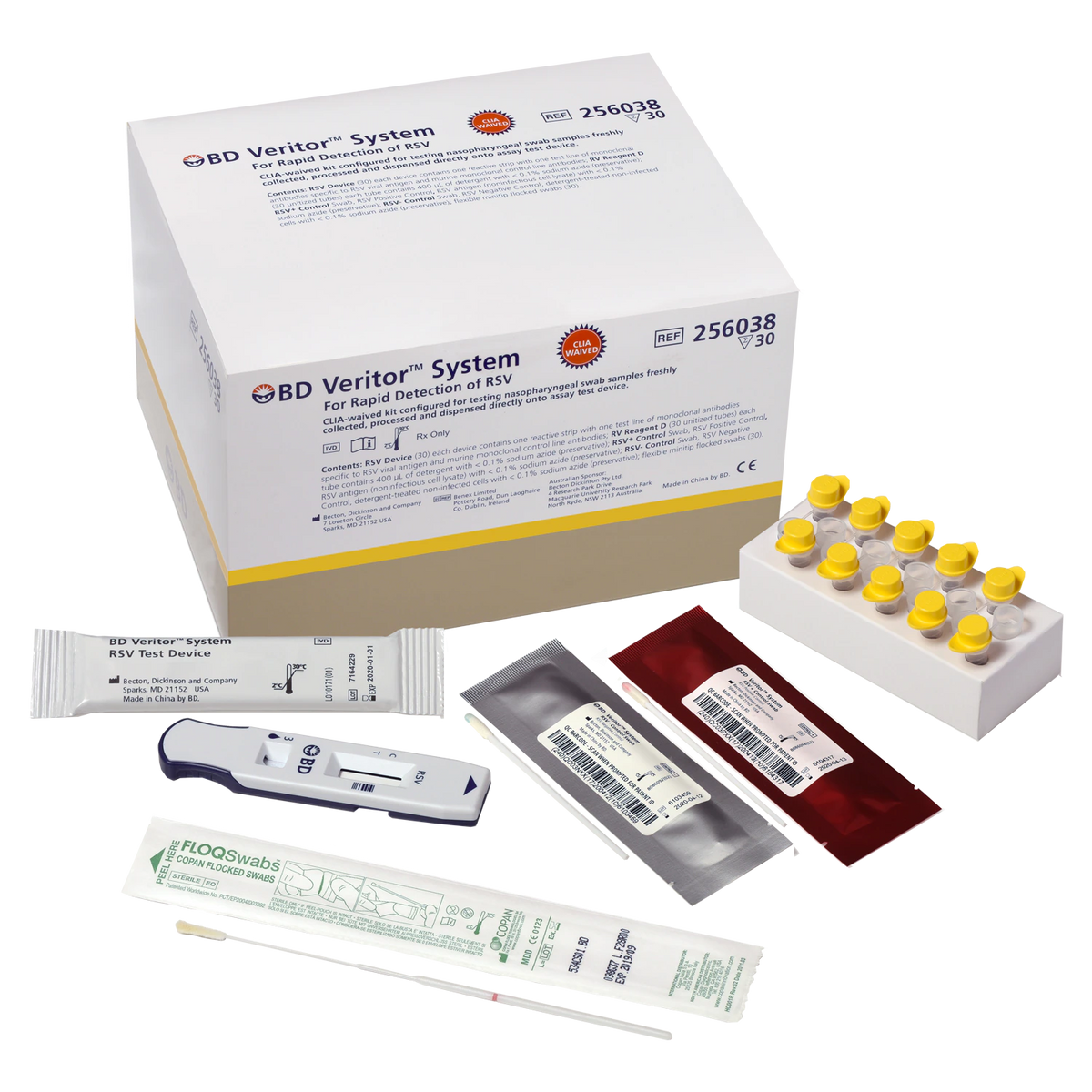 BD Veritor™ System: RSV Test Kit, CLIA Waived, 30 tests/kit, 1 kit/ea