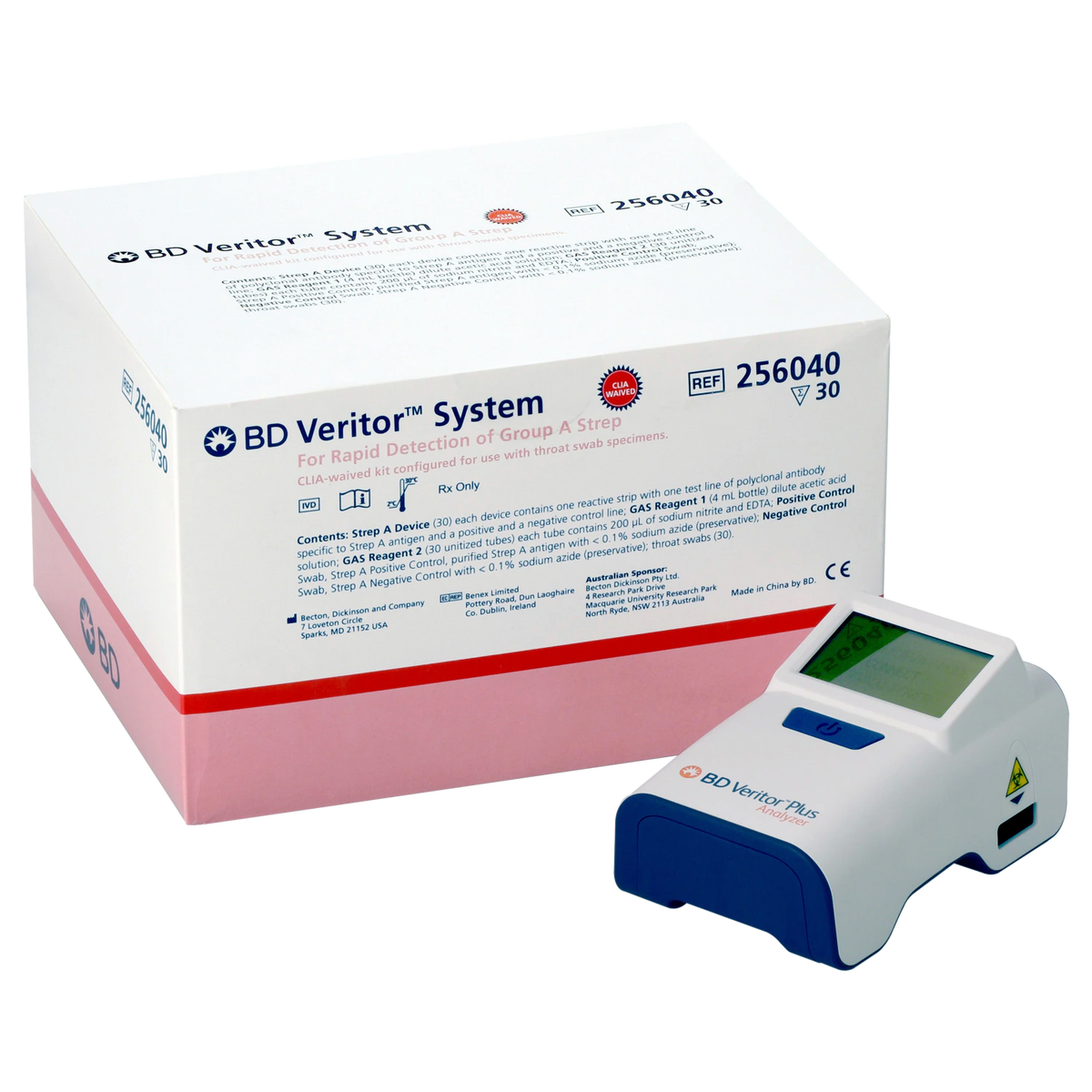 BD Veritor™ System: Strep A Test Kit, CLIA Waived, 30 tests/kit, 1 kit/ea (12/cs, 20 cs/plt)