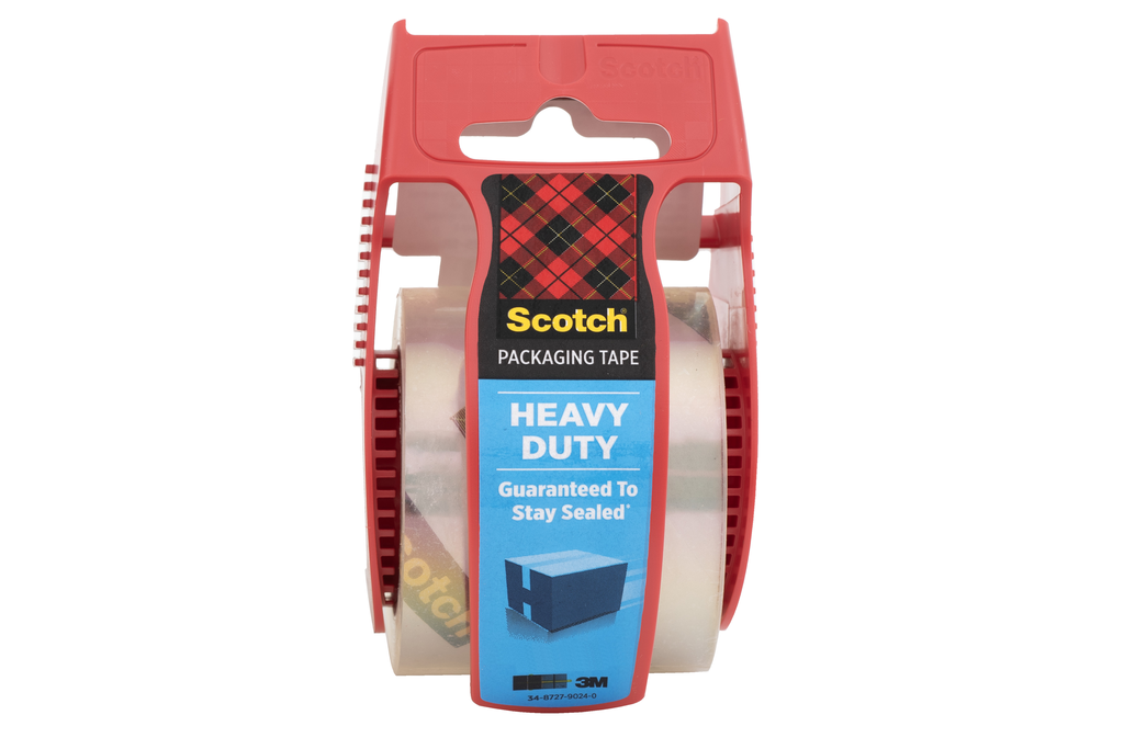 Scotch 142L Heavy Duty Shipping Packaging Tape with Dispenser, 1.88 in x 27.7 yd, 1 Roll