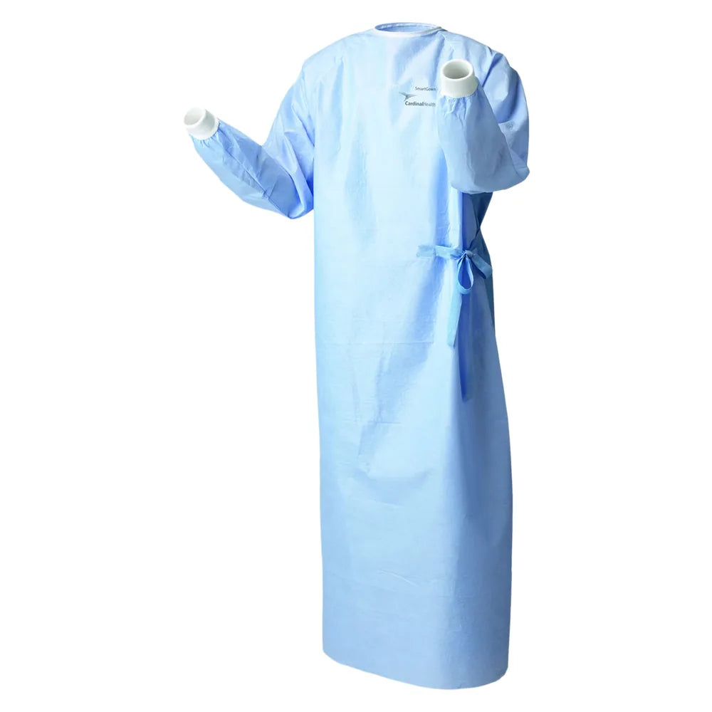 Cardinal Health™ SmartGown™ AAMI Level 4 Sterile Breathable SMS Surgical Gown with Raglan Sleeve, Blue, X-Large, X-Long 16/CS (Cardinal Health 32474)
