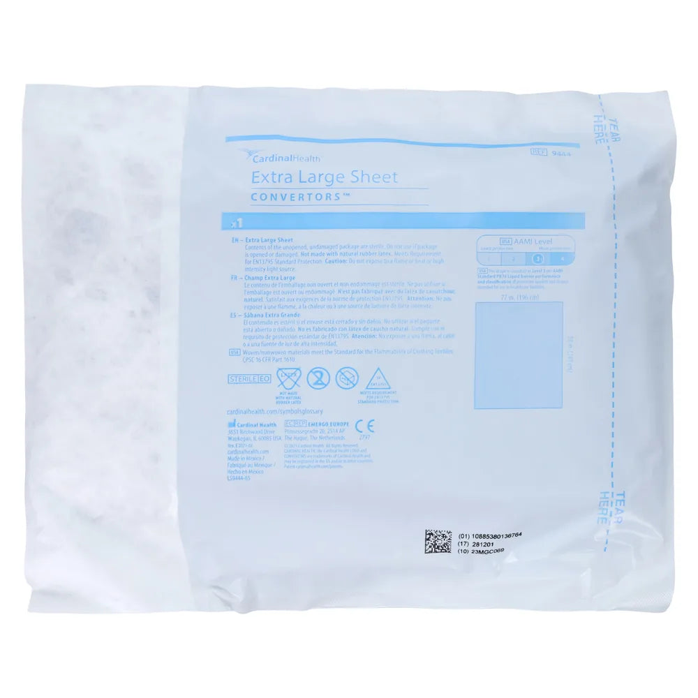 General Purpose Drape X-Large Drape 77 W X 98 L Inch Sterile, 12 Per/Cs (Cardinal Health 9444)