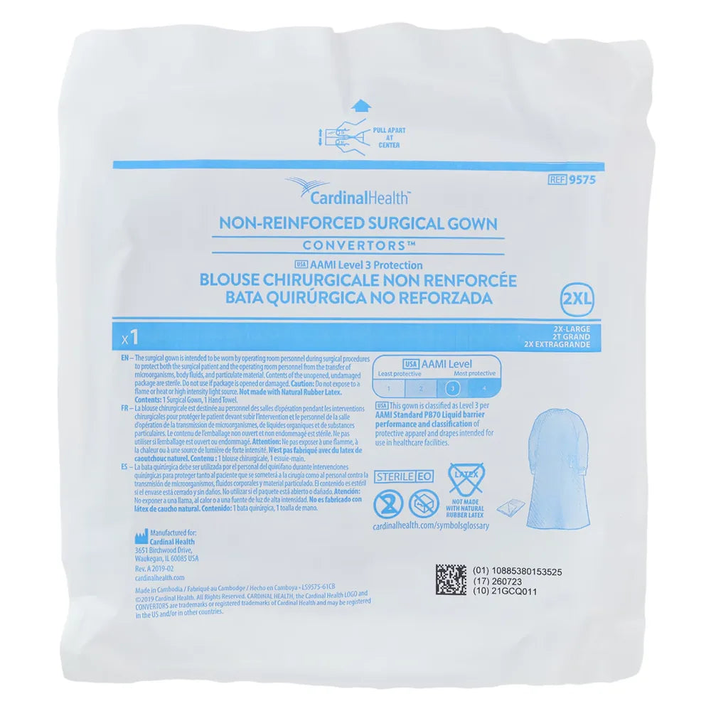 GOWN, NONREINFORCED, XXL, 18 EA/CS (Cardinal Health 9575)