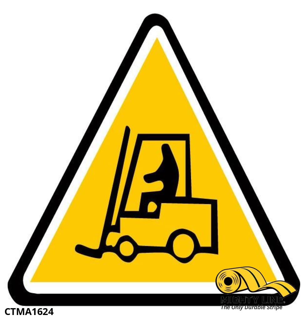 Mighty Line Caution Tow Motor Ahead Sign, 1 Sign, Floor Marking