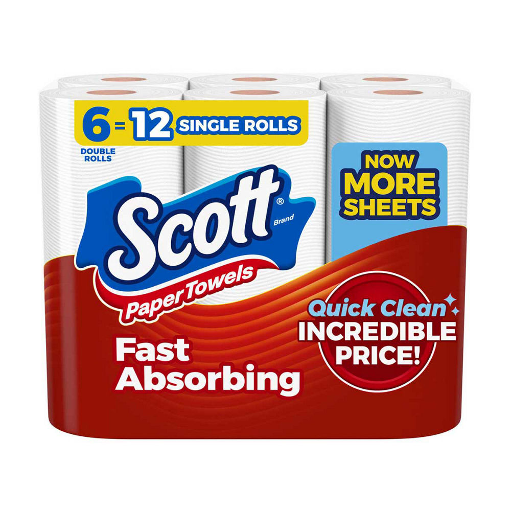 Scott KSG-SCO-1004 Paper Towels, Choose-A-Sheet, 6 Double Rolls