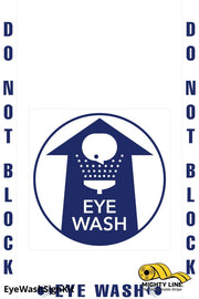 Mighty Line Do Not Block Eye Wash Station Floor Marking, OSHA Compliance Kit. 16 in sign, 2 in wide tape