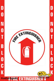 Mighty Line Do Not Block Fire Extinguisher Floor Marking, OSHA Compliance Kit. 16 in sign, 2 in wide tape
