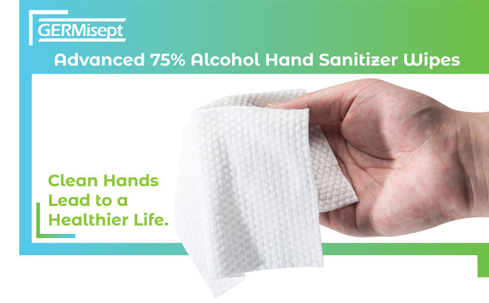 Germisept 75% Alcohol Advanced Hand Sanitizing Wipes (50 Wipes/Pack) Case of 24 Packs