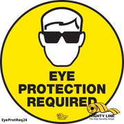 Mighty Line Eye Protection Required, Floor Marking Sign, 24 in