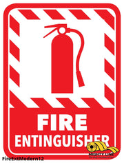 Mighty Line Fire Extinguisher Modern Floor Sign, Floor Marking Sign, 12 in
