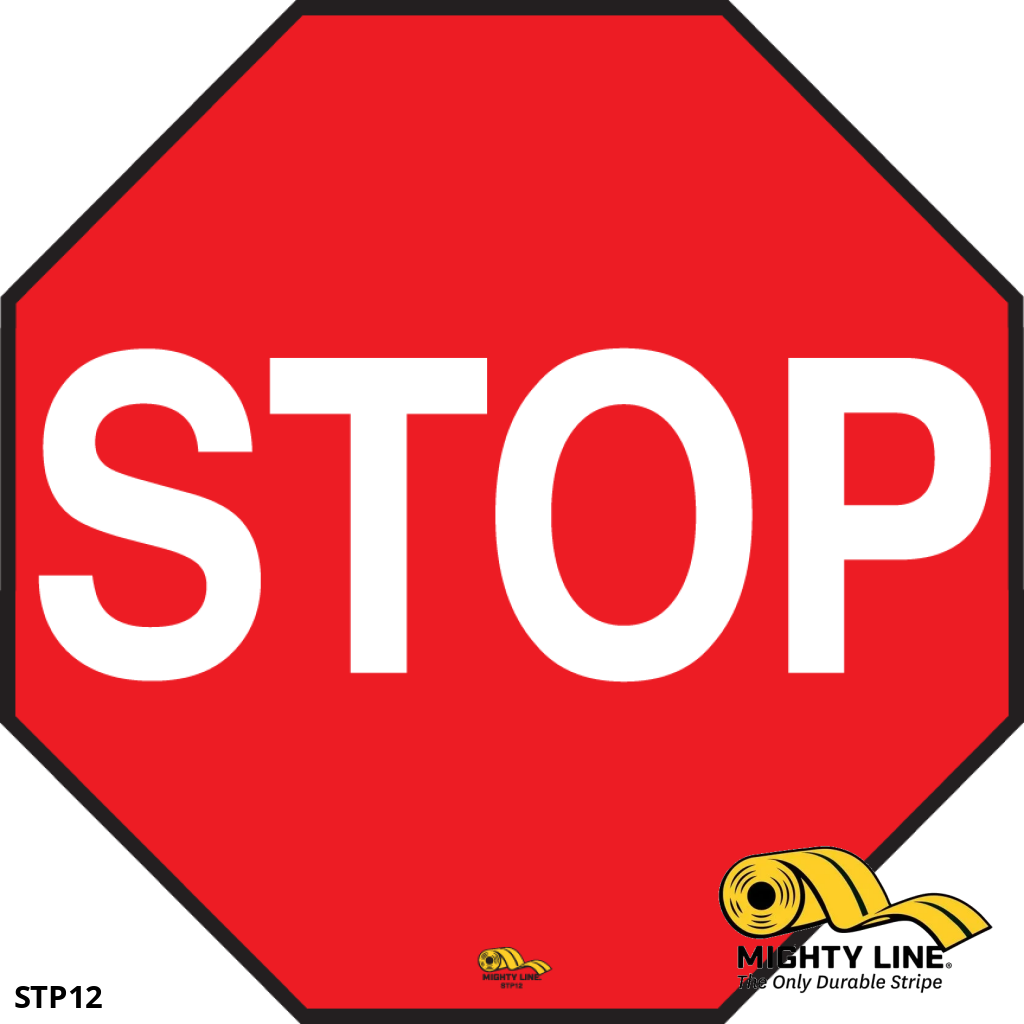 Mighty Line 36 in Floor Tape Stop Sign Stickers from Tape
