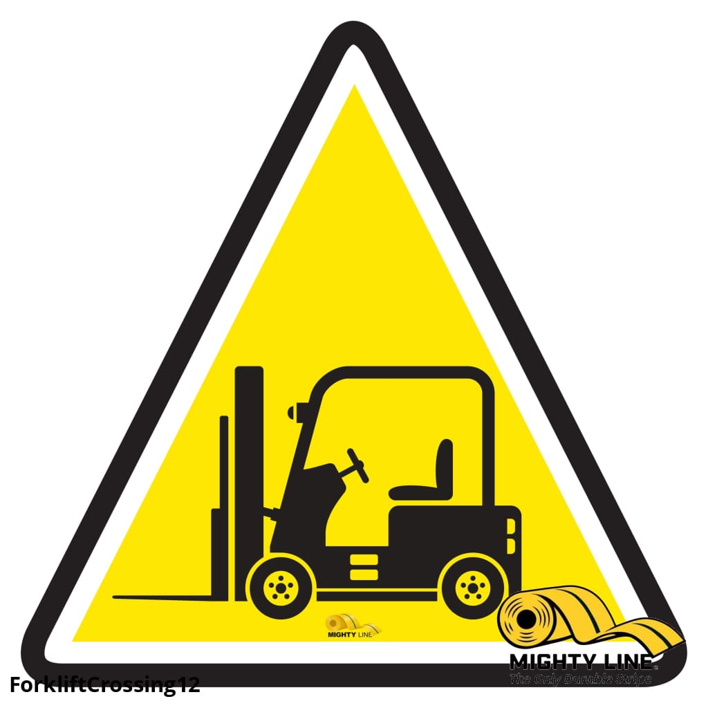 Mighty Line Forklift Crossing, Floor Marking Sign, 12 in